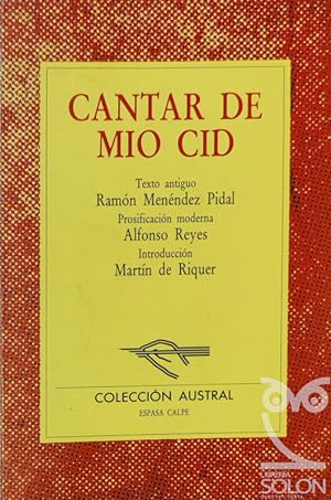Imagen del vendedor de Cantar de Mio Cid a la venta por LIBRERÍA SOLÓN