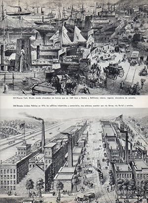 Immagine del venditore per LAMINA V11401: Muelle de Nueva York en 1869 y fabrica en Estados Unidos en 1876 venduto da EL BOLETIN