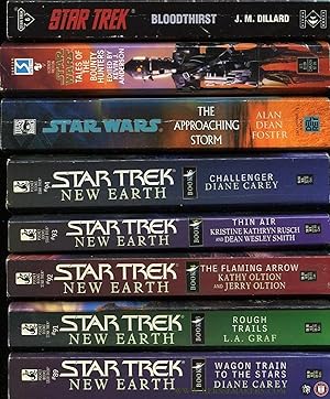 Imagen del vendedor de Star Trek. New Earth Book 1,3,4,5 and 6. + The approching Storm + Bloodthirst + Tales of the bounty hunters. a la venta por Emile Kerssemakers ILAB