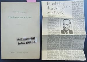 Gesänge der Zeit : Hymnen und Sonette - von Maurer signiert + Zeitungsausschnitt zum 70. Geburtst...