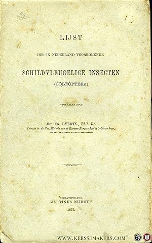 Bild des Verkufers fr Lijst der in Nederland voorkomende schildvleugelige insecten (Coleoptera) zum Verkauf von Emile Kerssemakers ILAB