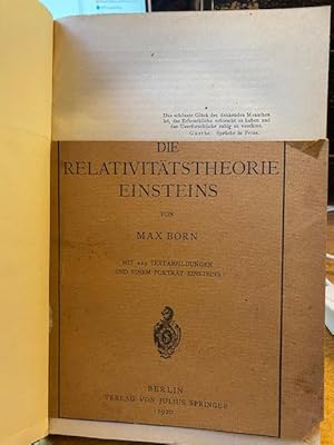 Imagen del vendedor de Die Relativitatstheorie Einsteins [Einstein's Theory of Relativity] a la venta por Foster Books - Stephen Foster - ABA, ILAB, & PBFA
