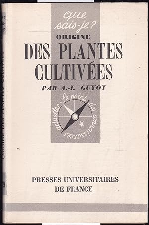 Bild des Verkufers fr Origine des plantes cultives (= Que sais-je?, N 79) zum Verkauf von Graphem. Kunst- und Buchantiquariat