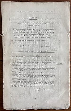 Canada. Return to an Address of the Honourable The House of Commons, dated 8 May 1838 ; - for, RE...