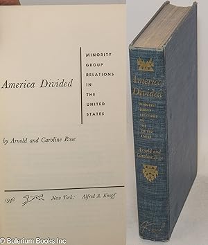 Image du vendeur pour America divided; minority group relations in the United States mis en vente par Bolerium Books Inc.