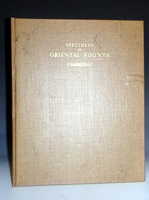 Oriental Founts Available for Book Composition at the University Press Cambridge England