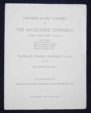 Chamber Music Concert by the Maquarre Ensemble -- For the Benefit of American Over-Seas Committee...