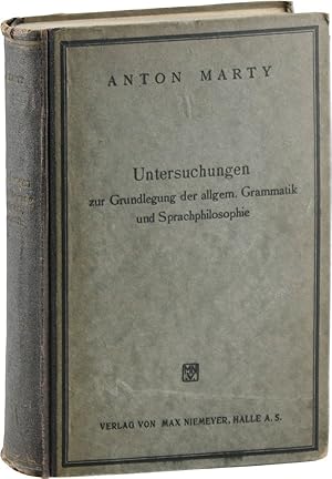 Bild des Verkufers fr Untersuchungen zur Grundlegung der allgemeinen Grammatik und Sprachphilosophie. Erster Band (all published) zum Verkauf von Lorne Bair Rare Books, ABAA