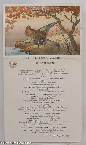 S.S. "Shinyo Maru" Luncheon Menu