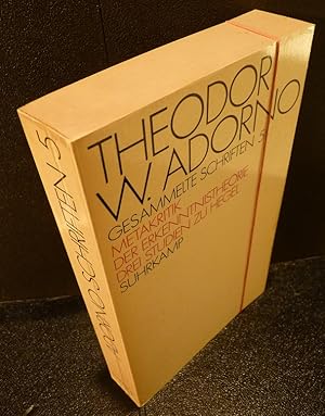 Bild des Verkufers fr Zur Metakritik der Erkenntnistheorie. Drei Studien zu Hegel. Herausgegeben von Gretel Adorno und Rolf Tiedemann. zum Verkauf von Kunze, Gernot, Versandantiquariat