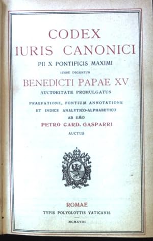 Seller image for Codex iuris Canonici PII X Pontificis Maximi iussu for sale by books4less (Versandantiquariat Petra Gros GmbH & Co. KG)