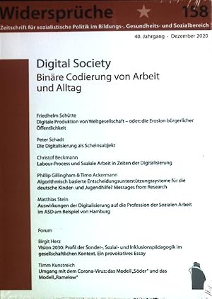 Immagine del venditore per Die Digitalisierung als Scheinsubjekt - in: Digital Society : Binre Codierung von Arbeit und Alltag. (Neuwertiger Zustand) Widersprche ; 158 venduto da books4less (Versandantiquariat Petra Gros GmbH & Co. KG)