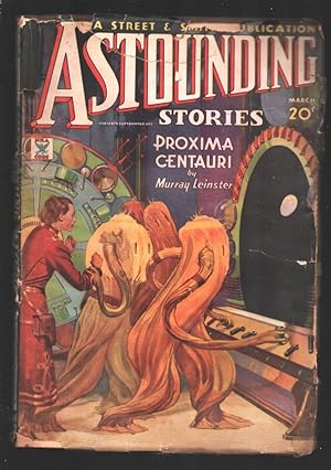 Bild des Verkufers fr Astounding Stories 3/1935-Proxima Centauri by Murray Leinster-Classic cover by Howard C. Brown-Sci-fi thrills-G zum Verkauf von DTA Collectibles