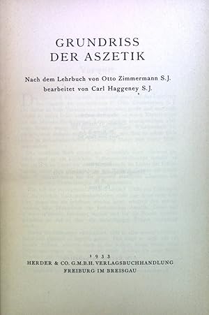 Seller image for Grundriss der Aszetik. for sale by books4less (Versandantiquariat Petra Gros GmbH & Co. KG)