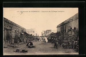 Ansichtskarte Djibouti, Une rue du Village Indigène