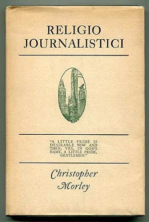 Bild des Verkufers fr Religio Journalistici zum Verkauf von Between the Covers-Rare Books, Inc. ABAA
