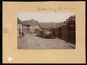 Fotografie Brück, Sohn Meissen, Ansicht Waldenburg i. Sa., Partie am Königsplatz mit Restaurant R...