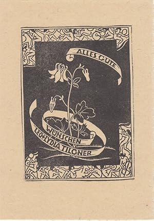 Seller image for Alles Gute wnschen Leo m+ Lydia Tilgner. Blume im Band, oben und unten viele Akte. for sale by Antiquariat  Braun