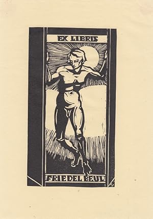 Seller image for Ex Libris Friedel Beul. Stehender Mnnerakt. for sale by Antiquariat  Braun