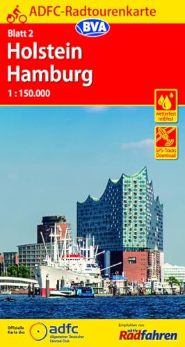 Bild des Verkufers fr ADFC-Radtourenkarte 2 Holstein Hamburg 1:150.000, rei- und wetterfest, GPS-Tracks Download zum Verkauf von primatexxt Buchversand