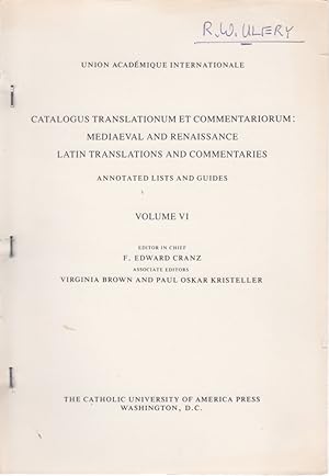 Immagine del venditore per Cornelius Tacitus. [From: Catalogus translationum et commentariorum: Mediaeval and Renaissance Latin Translations and Commentaries]. Annotated Lists and Guides, Vol. 6. venduto da Fundus-Online GbR Borkert Schwarz Zerfa