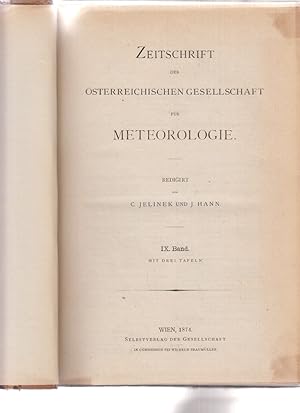 Ueber Anemographie . (u.a.). IX. Band. 1874. Zeitschrift der Österreichischen Gesellschaft für Me...