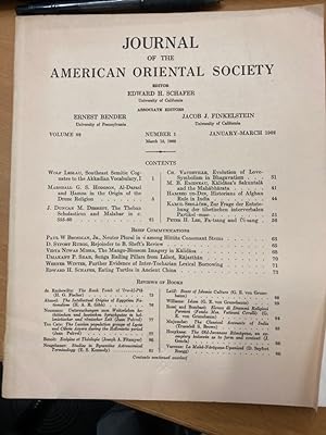 Bild des Verkufers fr Journal of the American Oriental Society. Volume 82, Number 1, January - March 1962. zum Verkauf von Plurabelle Books Ltd