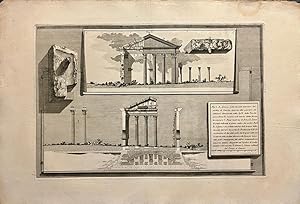 [Antique print, etching, Piranesi] Avanzo della facciata interiore del portico di Ottavia (Remain...