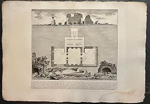 [Antique print, etching, Piranesi] Tre Sale Sepolcrali, credute della Famiglia di Augusto. (plan ...