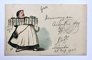 [Postcard Muenchen, München 1903] Postcard to jhr. Rengers Hora Siccama, 1903. With stamp hofbrau...