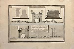 [Antique print, etching, Piranesi] Veduta di uno de' fianchi della facciata del portico di Ottavi...