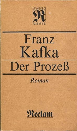 Bild des Verkufers fr Der Prozess : Roman. Reclams Universal-Bibliothek ; Bd. 1170 : Belletristik zum Verkauf von Schrmann und Kiewning GbR