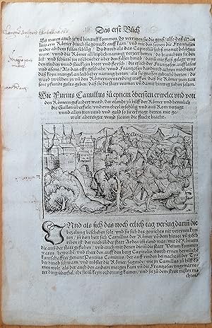 Seller image for Livius Roemische Historien Original Leaf Woodcut (57) Folio - 1530 for sale by raremapexchange