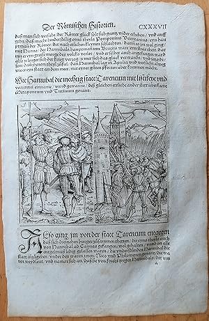 Seller image for Livius Roemische Historien Original Leaf Woodcut (137) Folio - 1530 for sale by raremapexchange