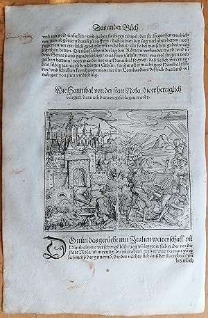 Seller image for Livius Roemische Historien Original Leaf Woodcut (123) Folio - 1530 for sale by raremapexchange