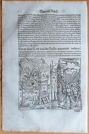 Seller image for Livius Roemische Historien Original Leaf Woodcut (56) Folio - 1530 for sale by raremapexchange