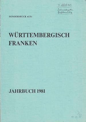 Bild des Verkufers fr Wrtenbergisch Franken. Jahrbuch 1981. Sonderdruck. Das Rtsel der Sechseckkapelle auf Grokomburg. zum Verkauf von La Librera, Iberoamerikan. Buchhandlung