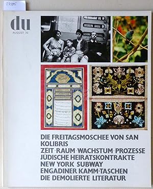 du. Kulturelle Monatsschrift, 30. Jahrgang, August 1970.