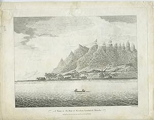 A View in the Bay at Woahoo, Sandwich Islands, copper engraving