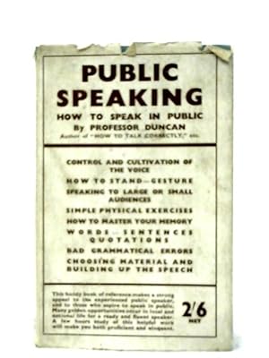 Imagen del vendedor de Public Speaking - How to Speak in Public a la venta por World of Rare Books