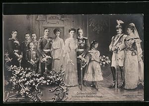 Bild des Verkufers fr Ansichtskarte Kaiserin Auguste Victoria Knigin von Preussen, gemeinsam mit dem kaiser und den Kindern zur Silberhochzeit zum Verkauf von Bartko-Reher