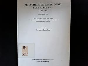 Bild des Verkufers fr Zeitschriften-Verzeichnis theologischer Bibliotheken. zum Verkauf von Antiquariat Bookfarm