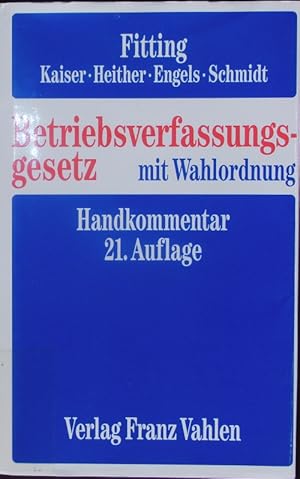 Image du vendeur pour Betriebsverfassungsgesetz. Handkommentar. mis en vente par Antiquariat Bookfarm