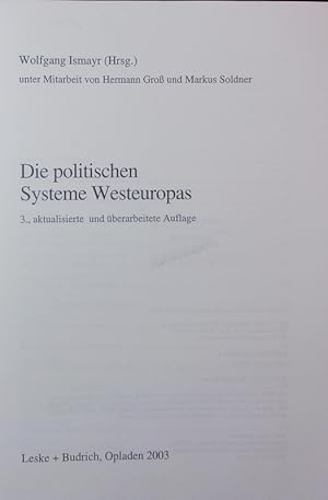 Seller image for Die politischen Systeme Westeuropas. for sale by Antiquariat Bookfarm