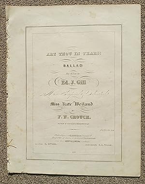 Seller image for Art Thou in Tears Ballad (sheet music) for sale by BookOrders