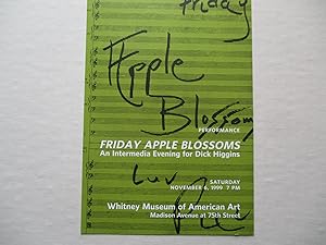 Seller image for Friday Apple Blossoms: An Intermedia Evening for Dick Higgins Whitney Museum 1999 Exhibition invite postcard for sale by ANARTIST