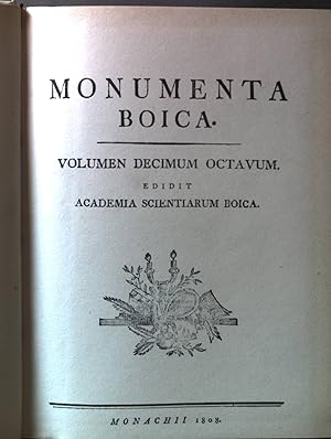 Bild des Verkufers fr Monumenta Boica. Volumen decimum octavum zum Verkauf von books4less (Versandantiquariat Petra Gros GmbH & Co. KG)
