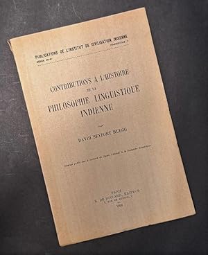 Immagine del venditore per Contributions  l'histoire de la philosophie linguistique indienne venduto da Librairie de l'Avenue - Henri  Veyrier