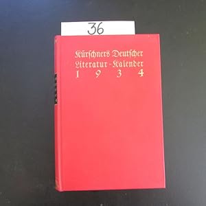 Bild des Verkufers fr Krschners Deutscher Literatur-Kalender auf das Jahr 1934 zum Verkauf von Bookstore-Online