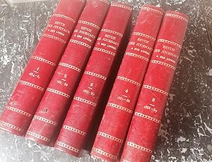 La REVUE des JOURNAUX et des LIVRES . Tète de série de 1884 à 1889 en 5 volumes reliés .